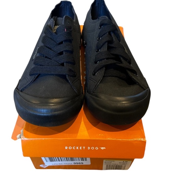 Rocket Dog Women's Cheery Canvas Cotton Sneaker Black Size 9 - Picture 2 of 6